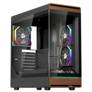 1stPlayer WD8 ATX Mid Tower Case Black WD8-BK-2FH7R-1FH7 LCD Screen Glass Gaming