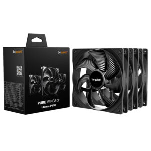 be quiet! Pure Wings 3 140mm PWM Black Case Fan 3-Pack Triple Pack Quiet BL139