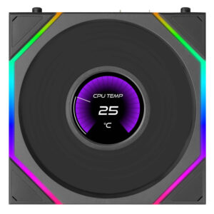 Lian Li UNI FAN TL LCD FLEX 120mm Black Reverse Blade LCD Fan Pack 12RTLLCD1F1B
