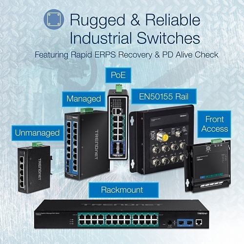 TRENDnet TI-PG102I Industrial Gigabit L2 Managed PoE+ DIN-Rail Switch 240W SFP - Image 6