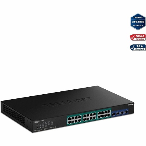 TRENDnet TPE-30284 24-Port Gigabit PoE+ Switch 4x 10G SFP+ Web Smart 370W 1U