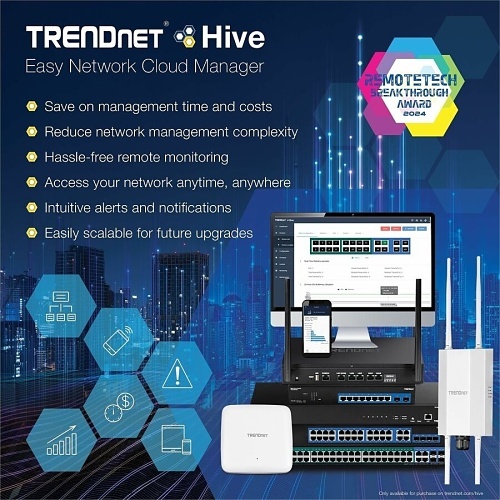 TRENDnet TPE-30284 24-Port Gigabit PoE+ Switch 4x 10G SFP+ Web Smart 370W 1U - Image 3
