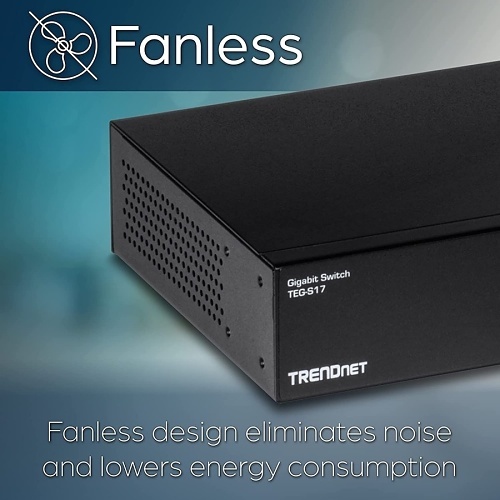 TRENDnet TEG-S17 16-Port Gigabit Switch Unmanaged Metal 1U Rackmount 32Gbps Hub - Image 7
