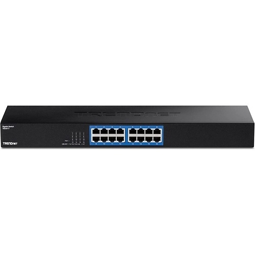 TRENDnet TEG-S17 16-Port Gigabit Switch Unmanaged Metal 1U Rackmount 32Gbps Hub - Image 2