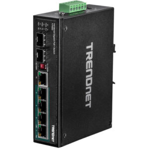 TRENDnet TI-PG62 Industrial Gigabit PoE+ DIN-Rail Switch 120W 4x PoE+ 2x SFP