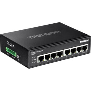 TRENDnet TI-PG80 Hardened Industrial 8-Port Gigabit PoE+ DIN-Rail Switch 200W