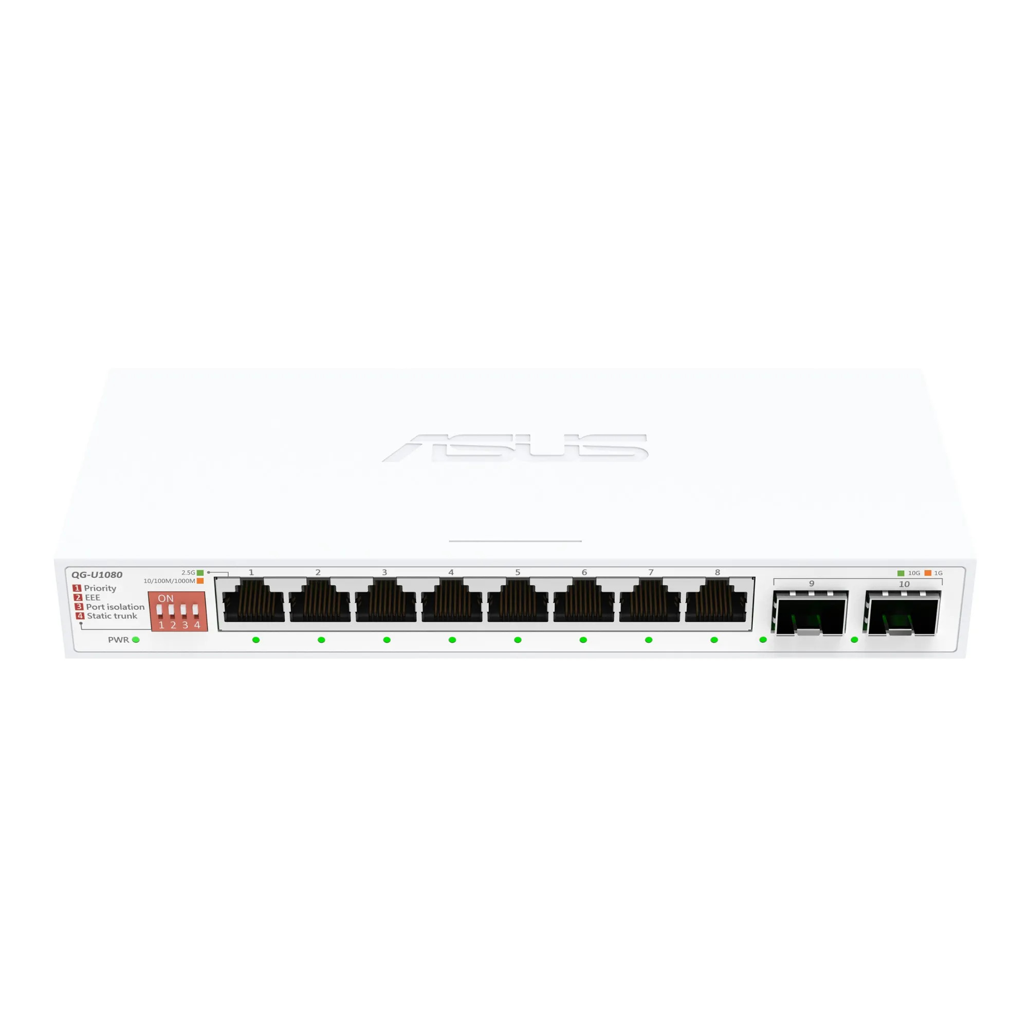 ASUS QG-U1080 8-Port 2.5G 2-Port 10G SFP+ Switch 90IG0A00-MO3B00 Unmanaged Hub