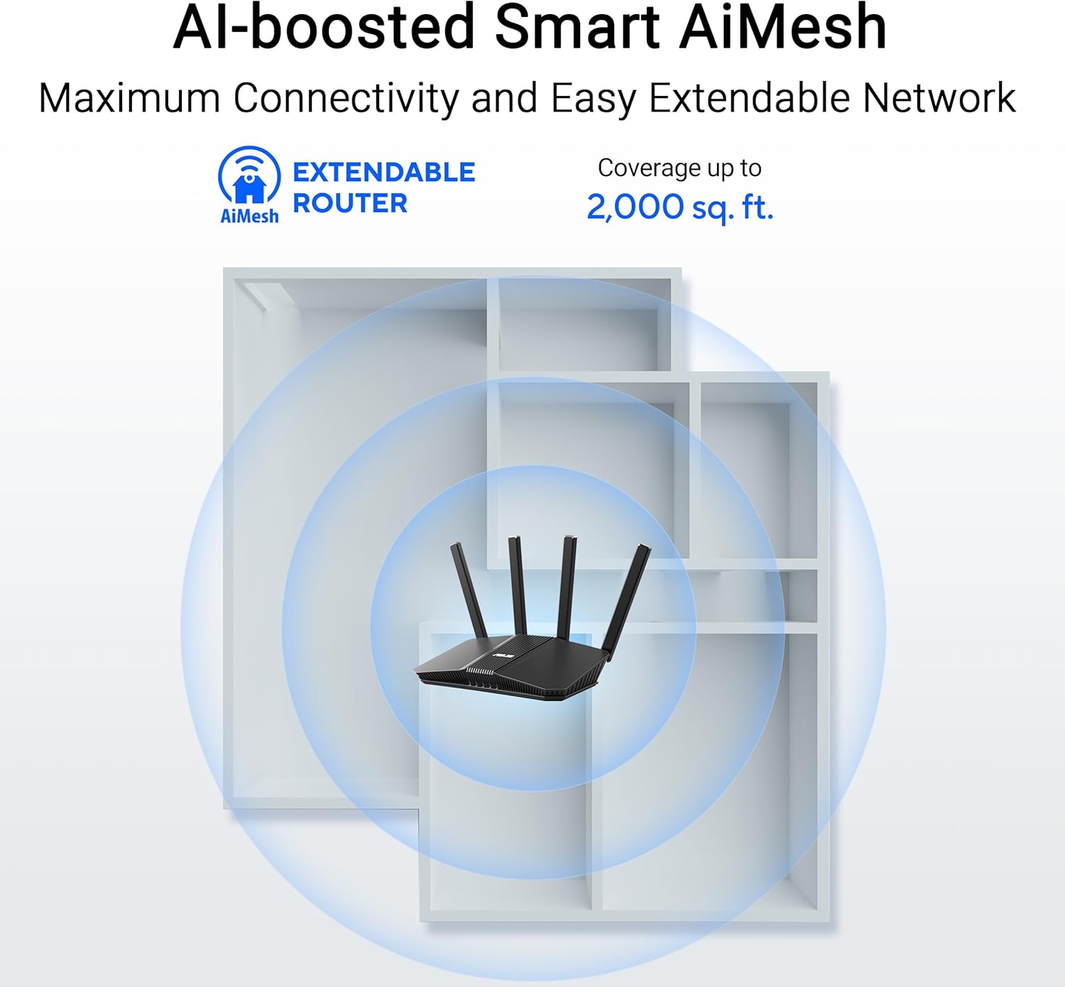 ASUS RT-BE58U Dual Band BE3600 WiFi 7 Router 90IG0A70-MO9C00 2.5G AiMesh VPN - Image 2
