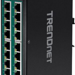TRENDnet TI-PG160 Industrial Gigabit PoE+ DIN-Rail Switch 16-Port 240W IP30
