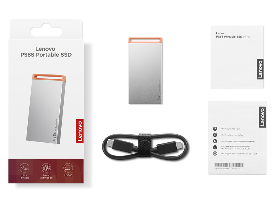 Lenovo PS6S 512GB Portable SSD External Solid State Drive USB-C Type-C Grey - Image 5