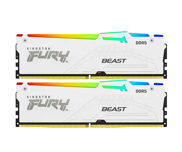 Kingston Fury Beast RGB White 32GB 2X16 DDR5 6800MHz CL34 RAM KF568C34BWEAK2-32