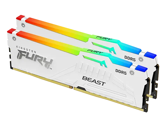 Kingston Fury Beast RGB White 32GB 2X16 DDR5 6800MHz CL34 RAM KF568C34BWEAK2-32