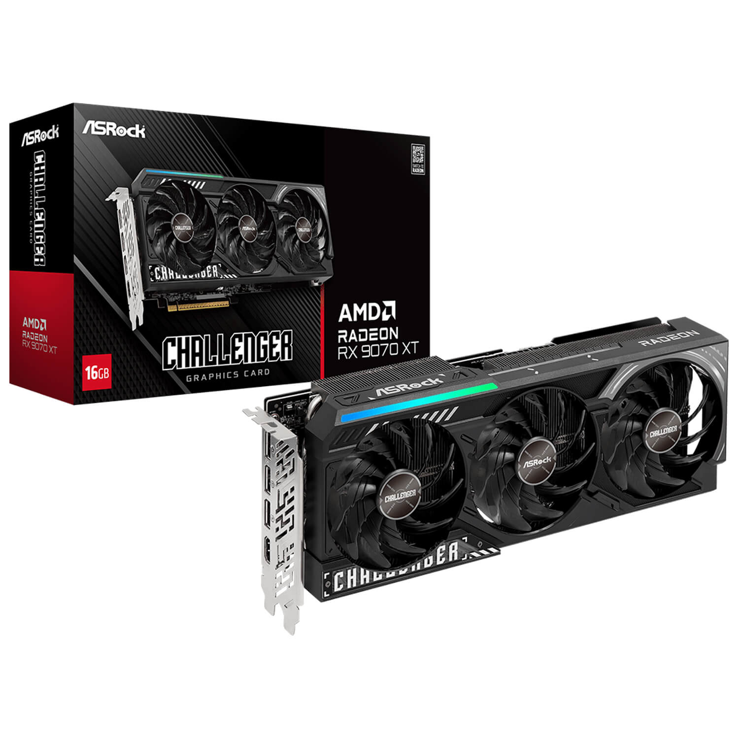 ASRock Challenger AMD Radeon RX 9070 XT 16GB GDDR6 OC Graphics Card 90-GA61ZZ-00UANF