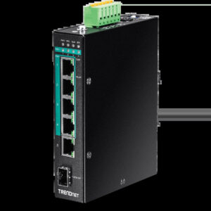TRENDnet TI-PG541 Hardened Industrial Gigabit PoE+ DIN-Rail Switch 120W SFP