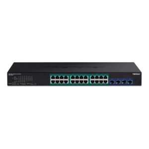 TRENDnet TPE-30284 24-Port Gigabit PoE+ Switch 4x 10G SFP+ Web Smart 370W 1U
