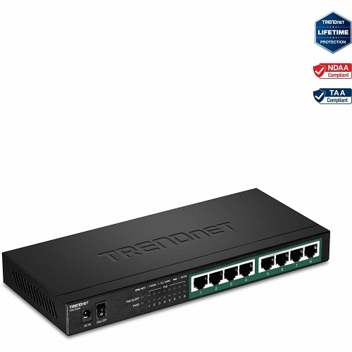 TRENDnet TPE-TG83 8-Port Gigabit PoE+ Switch 65W Unmanaged Metal Desktop - Image 2