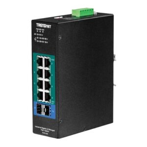 TRENDnet TI-PG102I Industrial Gigabit L2 Managed PoE+ DIN-Rail Switch 240W SFP