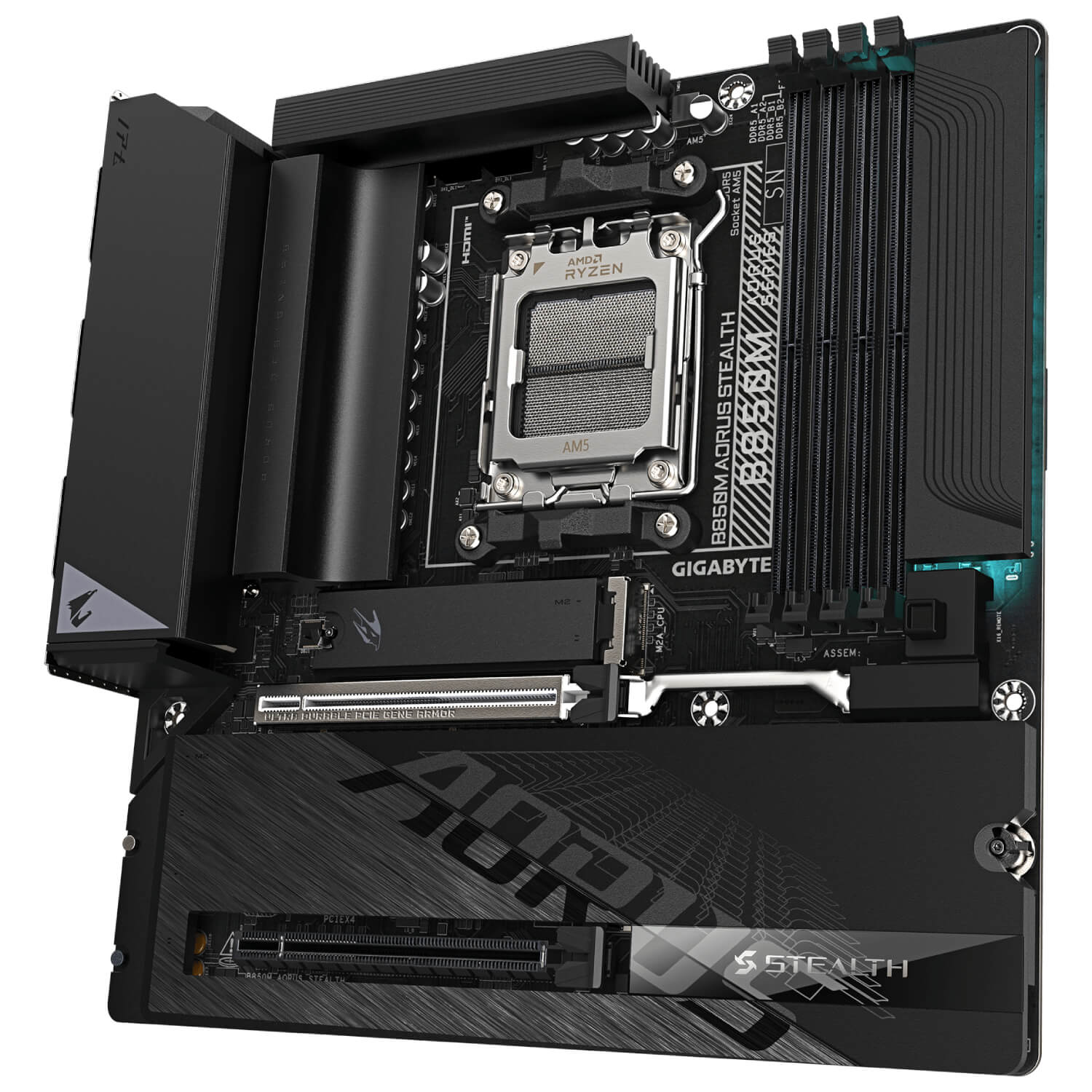 Gigabyte B850M AORUS STEALTH AM5 Micro ATX DDR5 Motherboard Backside Connectors - Image 3