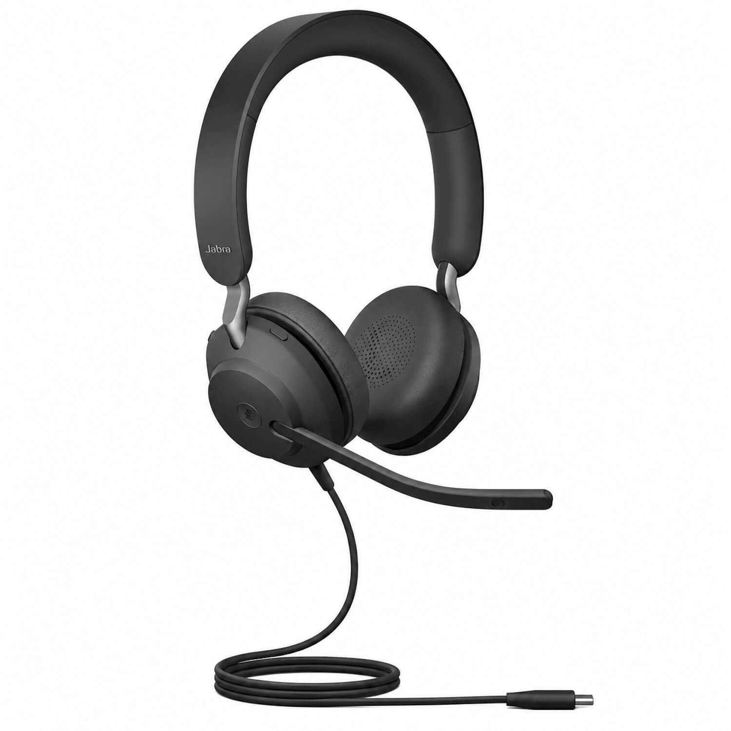 Jabra Evolve2 40 SE USB-C MS Stereo Wired On-Ear Headset Black 24189-999-899