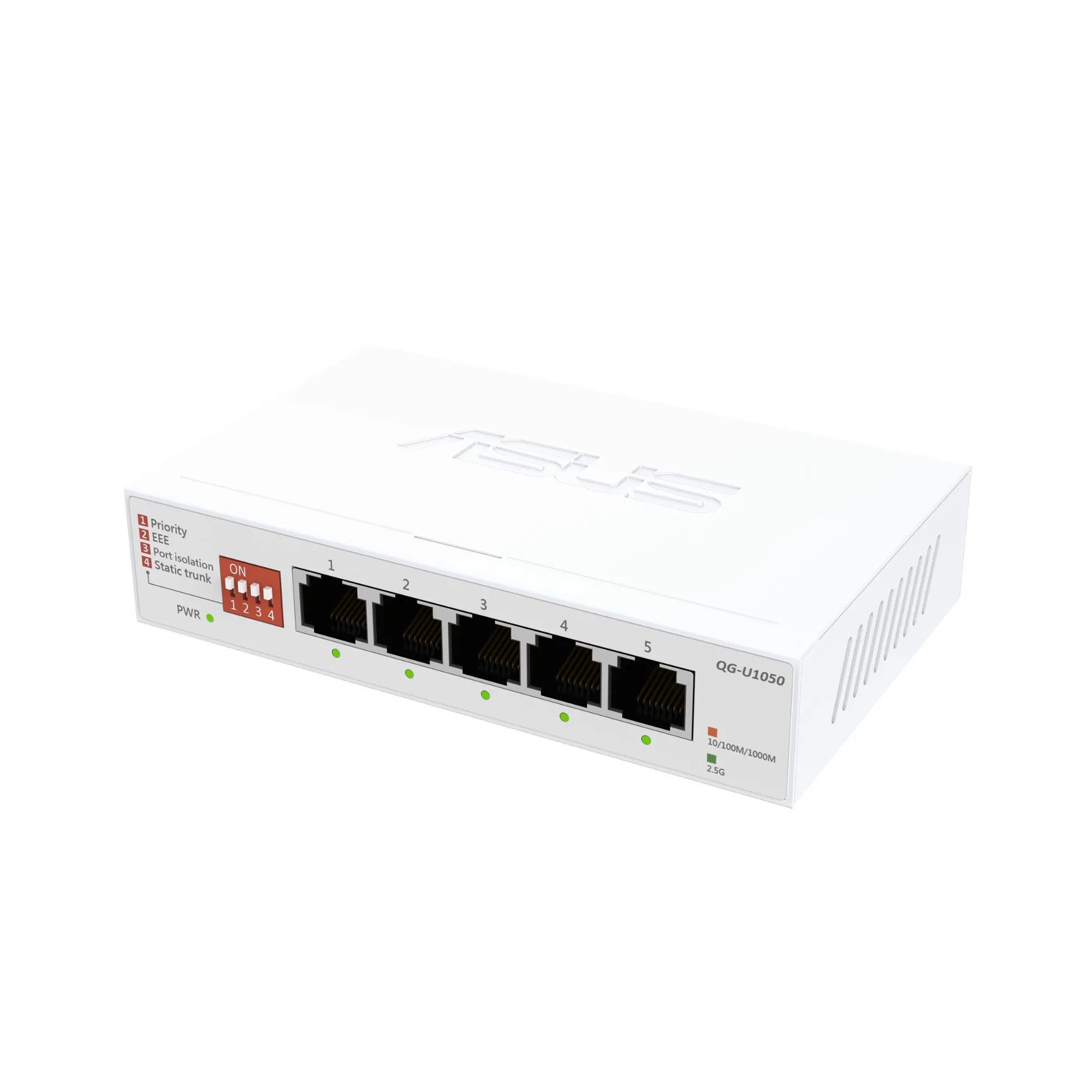 ASUS QG-U1050 5-Port 2.5G Unmanaged Switch 90IG09Z0-MO3B00 Hub VLAN QoS Trunk