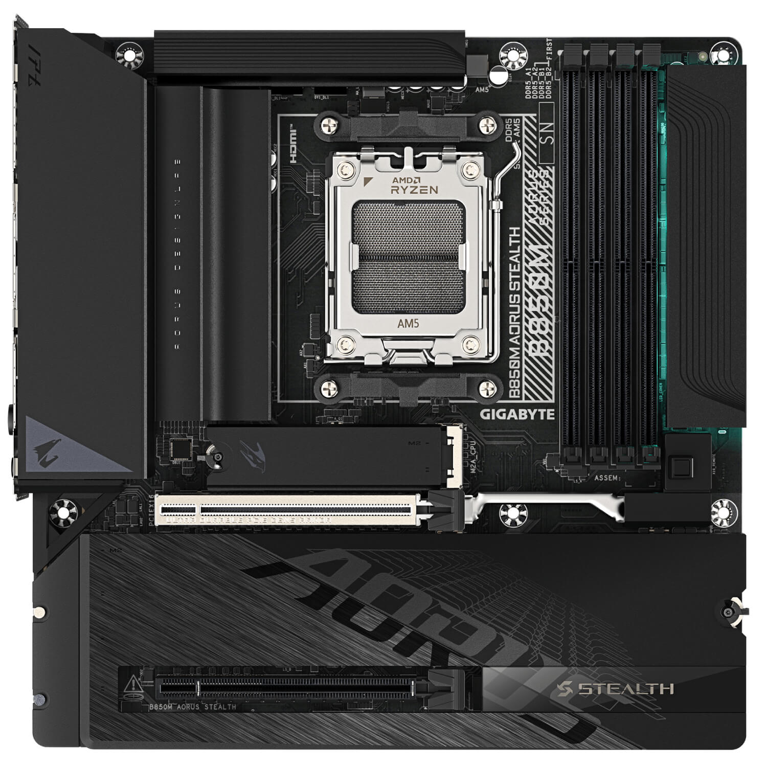 Gigabyte B850M AORUS STEALTH AM5 Micro ATX DDR5 Motherboard Backside Connectors - Image 5