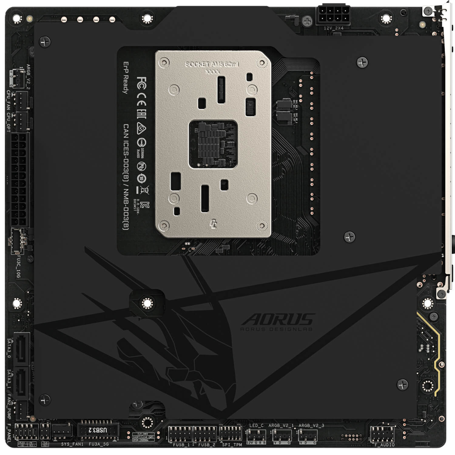 Gigabyte B850M AORUS STEALTH AM5 Micro ATX DDR5 Motherboard Backside ConnectorsGigabyte B850M AORUS STEALTH AM5 Micro ATX DDR5 Motherboard Backside Connectors