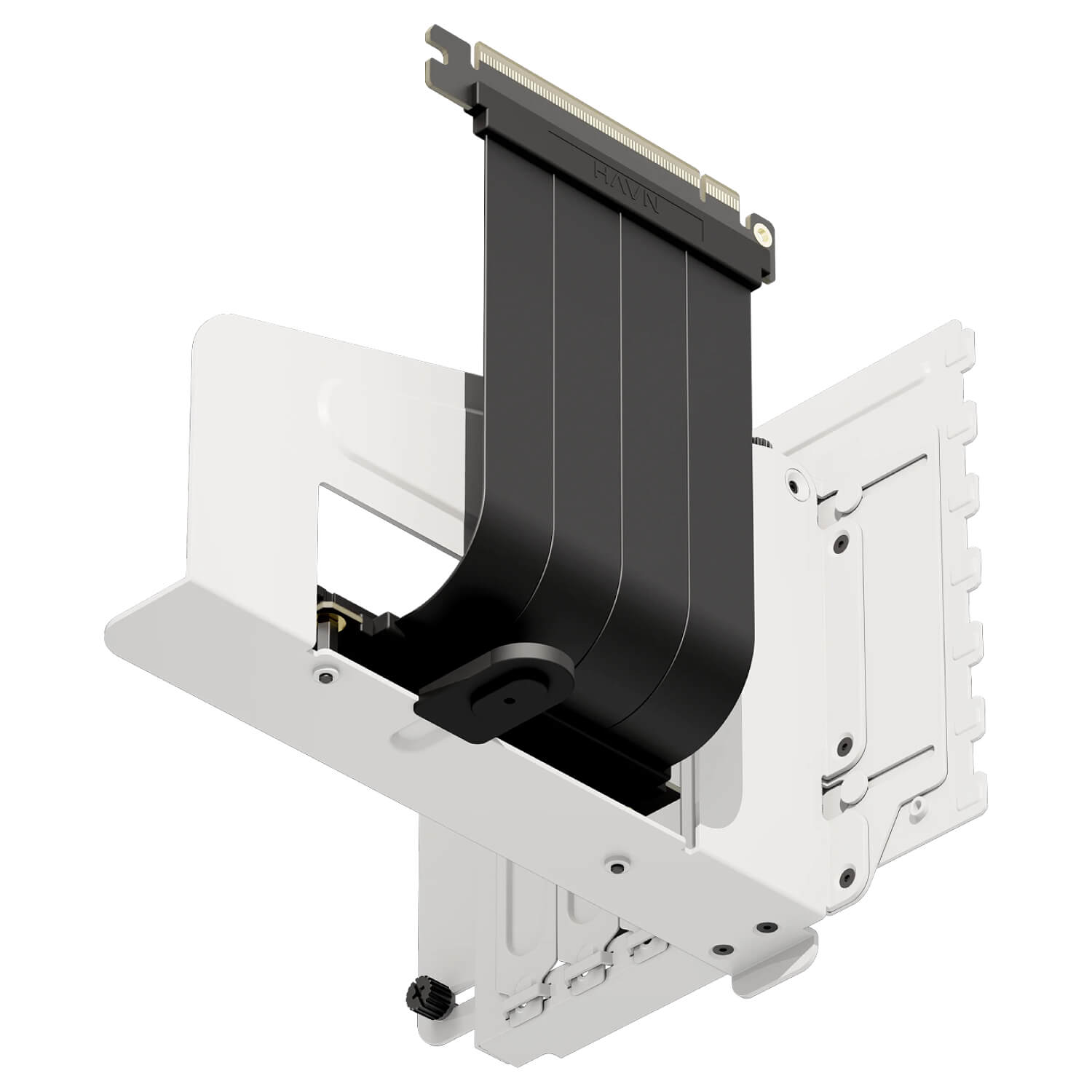 HAVN HS 420 Vertical GPU Mounting Bracket White PCIe 5.0 Riser Cable Kit 4-Slot