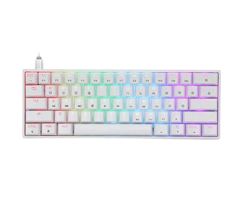 SKYLOONG GK61 60% Hot-Swap Optical Gaming Keyboard RGB Glacier Yellow White GK61W